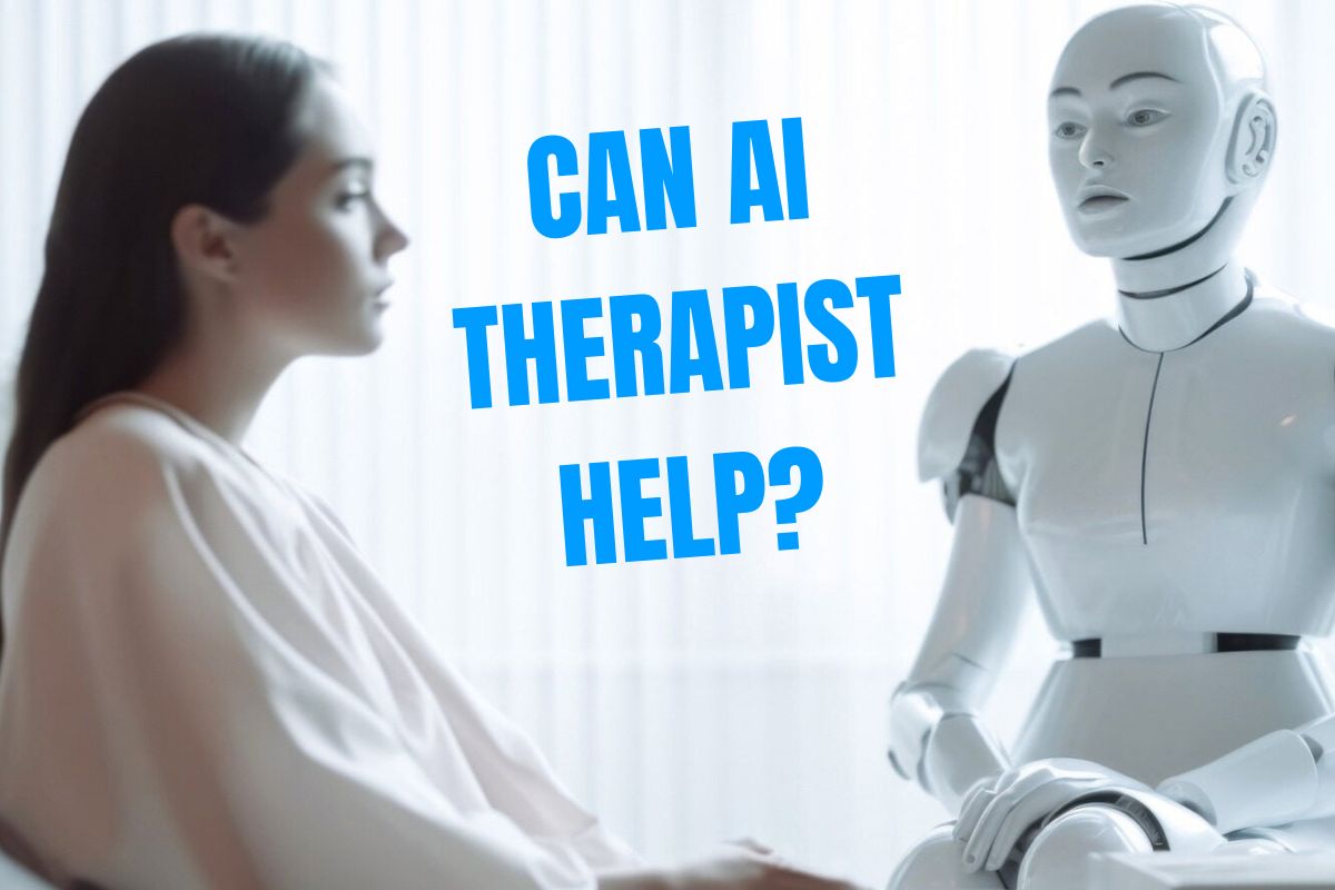 ai robot giving therapy to the young lady
